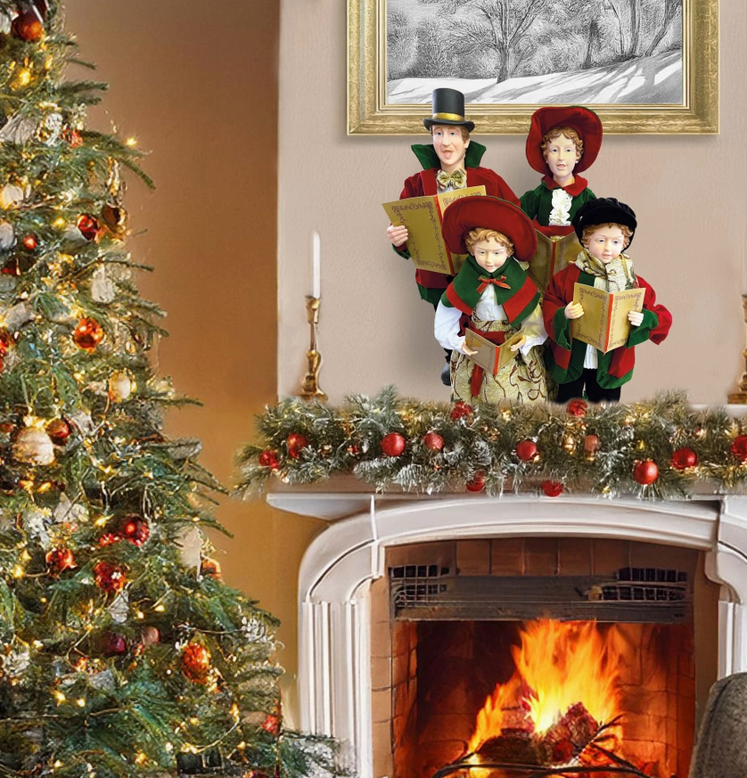 20" To 27" Holly Carolers, Set of 4