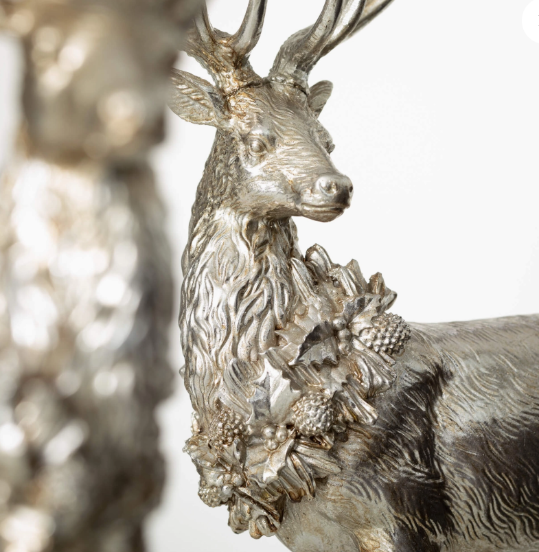 Champagne Deer Figurine Set 2