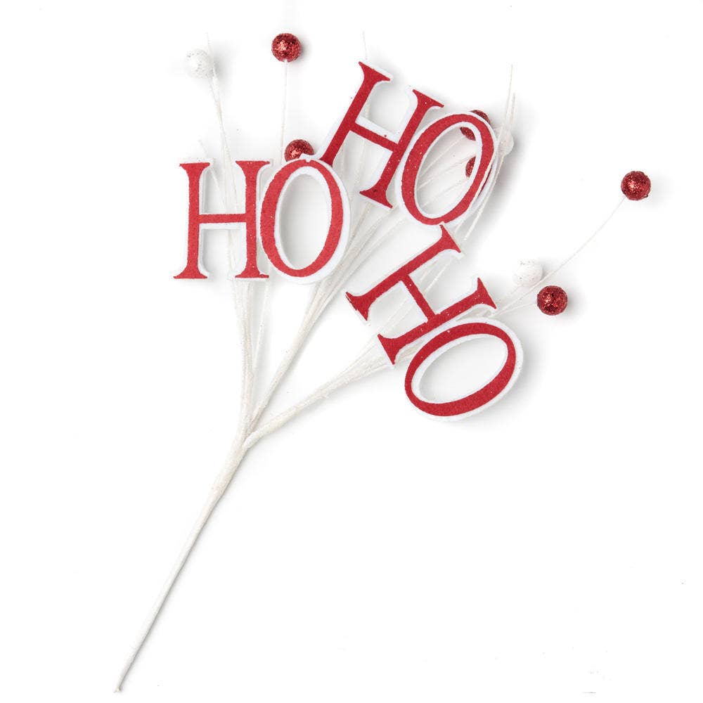 12" Glitter Ho Ho Ho Christmas Spray