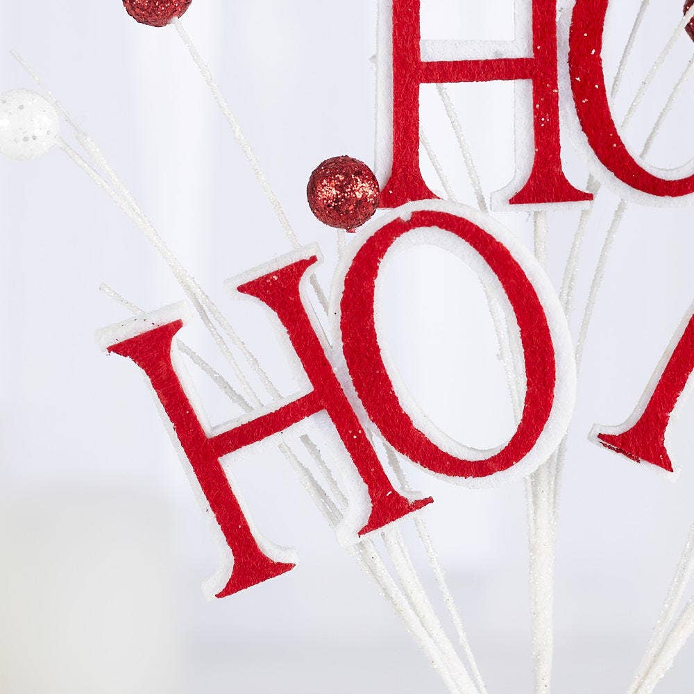 12"  Glitter Ho Ho Ho Christmas Spray