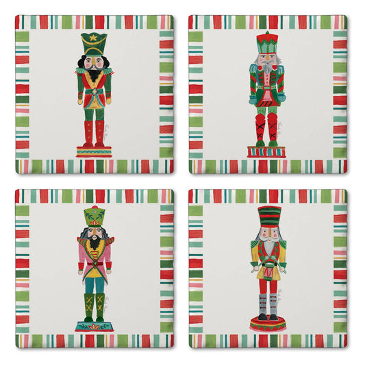 CounterArt/Highland Home/Thirstystone/CoasterStone - "Holiday Nutcrackers" 4 Pack Assorted Image Coaster Set