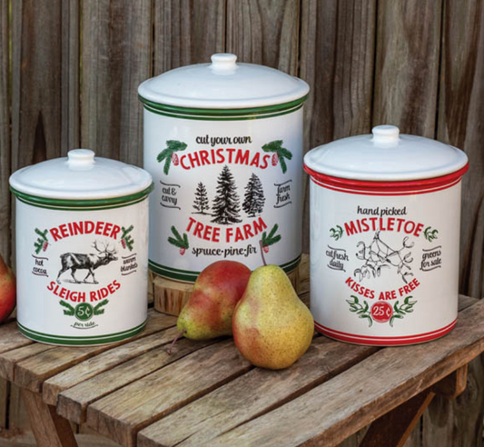 Set of Three Holiday Storage Containers