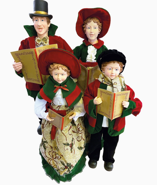20" To 27" Holly Carolers, Set of 4