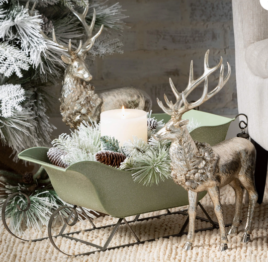 Champagne Deer Figurine Set 2